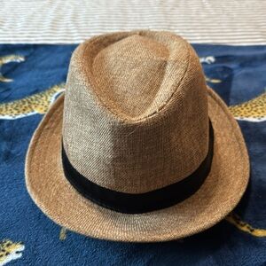 Straw fedora hat